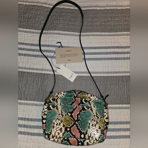 Clare V Vibrant Snake Pattern Crossbody Bag